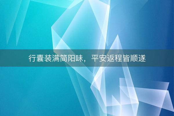 行囊装满简阳味，平安返程皆顺遂