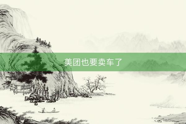美团也要卖车了