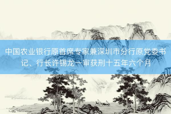 中国农业银行原首席专家兼深圳市分行原党委书记、行长许锡龙一审获刑十五年六个月