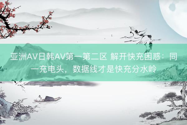 亚洲AV日韩AV第一第二区 解开快充困惑：同一充电头，数据线才是快充分水岭