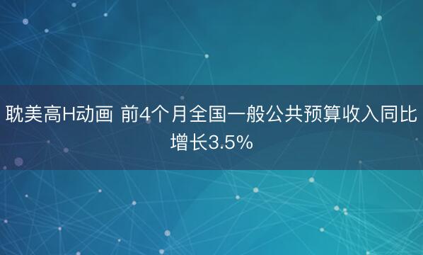 耽美高H动画 前4个月全国一般公共预算收入同比增长3.5%