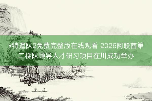 x特遣队2免费完整版在线观看 2026阿联酋第二梯队领导人才研习项目在川成功举办