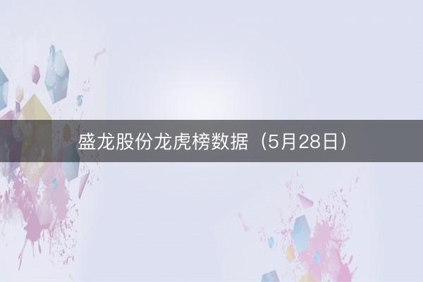 盛龙股份龙虎榜数据（5月28日）