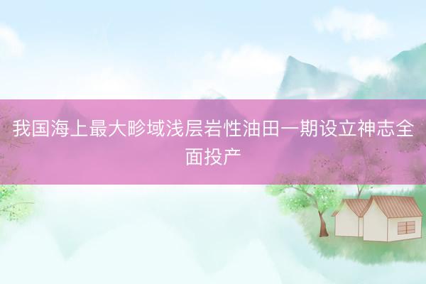 我国海上最大畛域浅层岩性油田一期设立神志全面投产
