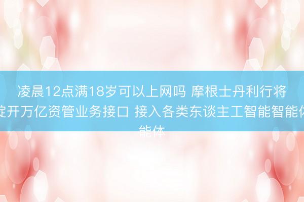 凌晨12点满18岁可以上网吗 摩根士丹利行将绽开万亿资管业务接口 接入各类东谈主工智能智能体