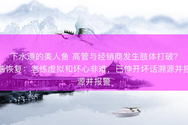 下水道的美人鱼 高管与经销商发生肢体打破？奇瑞恢复：老练虚拟和坏心非难，已伸开坏话溯源并报警