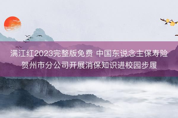 满江红2023完整版免费 中国东说念主保寿险贺州市分公司开展消保知识进校园步履