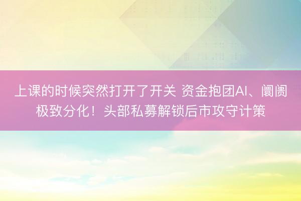 上课的时候突然打开了开关 资金抱团AI、阛阓极致分化!头部私募解锁后市攻守计策