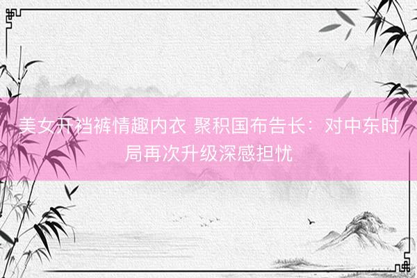 美女开裆裤情趣内衣 聚积国布告长：对中东时局再次升级深感担忧
