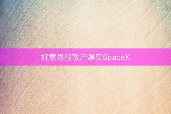 好意思股散户爆买SpaceX